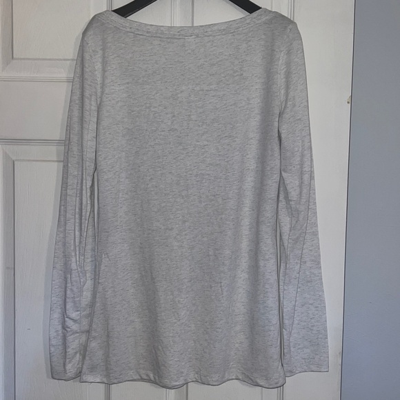 Next Level Light Gray Graphic “I Like Cats & Coffee Long Sleeve Shirt NWOT - Picture 7 of 13